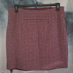 Pink and purple wool skirt with pockets